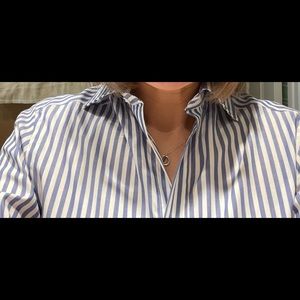 With Nothing Underneath Striped Poplin XXS shirt